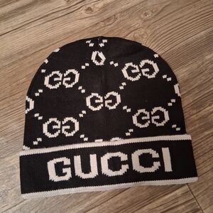 Gucci Monogram Black and White Hat